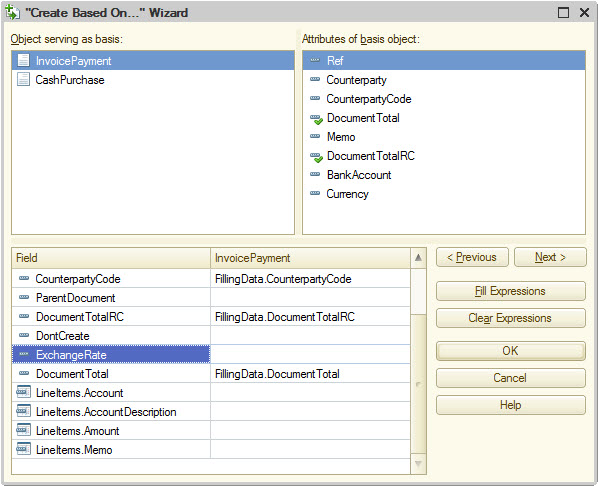 1C:Enterprise 8 - "Enter based on" wizard