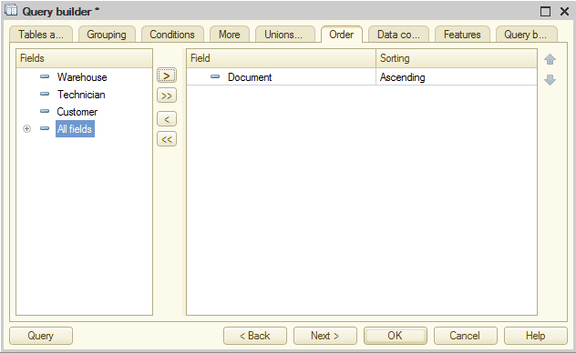 Lesson 13 (4:30). Reports / Selecting data from a single table / In Designer mode / Query for a data set / Records order