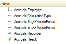 Lesson 18 (3:40). Using calculation registers / Employee accruals report / In Designer mode / Query for a data set