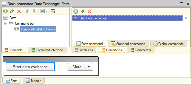 Lesson 24 (6:10). Data exchange / Universal data exchange / Creating data exchange procedures / In Designer mode